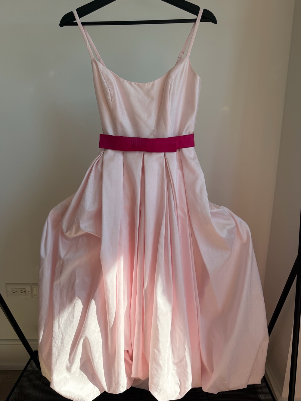 Free People Blush Pink Formal Dress with Fuchsia Waistband